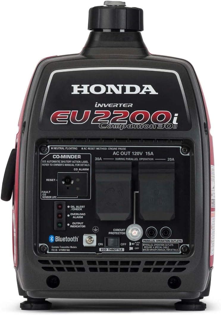Honda EU2200ITAN1 2200-Watt 120-Volt Companion Super Quiet Portable Inverter Generator with CO-Minder - 49-State