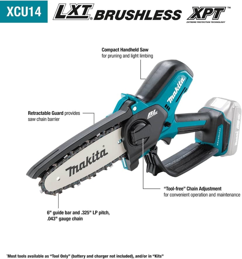 Makita XCU14Z 18V LXT® Lithium-Ion Brushless Cordless 6" Pruning Saw, Tool Only
