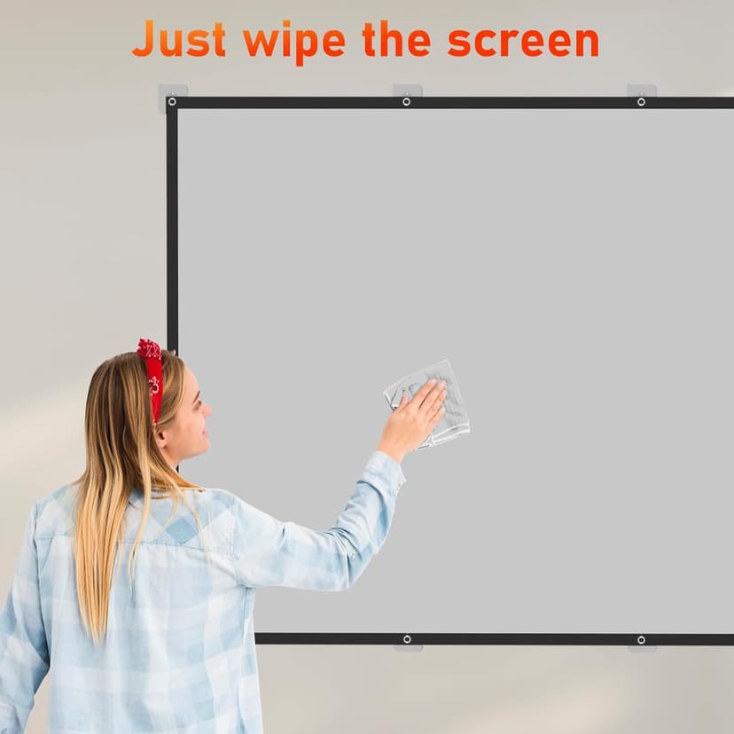 ALR Projection Screen, 4K Movie Projector Screen 16:9 HD Foldable Anti-Crease Portable Projector, Movies Screen for Home Theater Outdoor Indoor Support Double Sided Projection (120in Pro)
