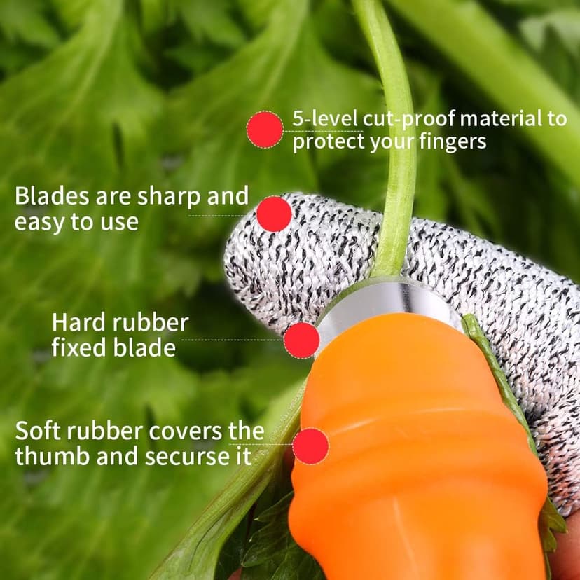 Garden Silicone Thumb Knife, Finger Knife-Plants Picking Trim Tools(L)