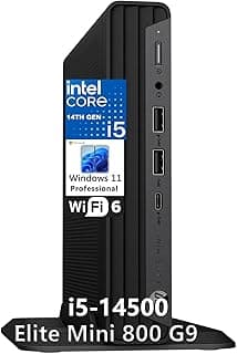 HP Elite Mini 800 G9 MFF Mini Business Desktop Computer, 16GB DDR5 RAM, 512GB PCIe SSD, 14th Gen Intel 14-Core i5-14500 (Beat i7-13700), WiFi 6, Type-C, 2 DisplayPorts, HDMI, Windows 11 Pro, AZ-XUT