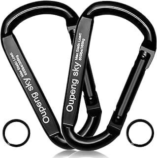 Carabiner Clip, 855lbs,3" Iron Heavy Duty Caribeaners for Hammocks, Camping Accessories,Hiking,Keychains,Outdoors and Gym etc,D Shaped Spring Hook Small Carabiners for Dog Leash,Harness and Key Ring.