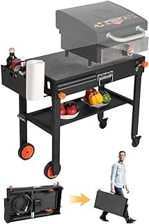 Grill Table, Blackstone Griddle Stand, Grill Carts Outdoor With Wheels, Used for Blackstone Griddle And Weber, Foldable Quickly Ninja Grill Stand Suitable for Travel/Camping