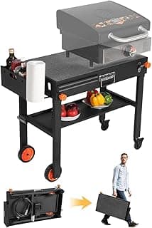 Grill Table, Blackstone Griddle Stand, Grill Carts Outdoor With Wheels, Used for Blackstone Griddle And Weber, Foldable Quickly Ninja Grill Stand Suitable for Travel/Camping