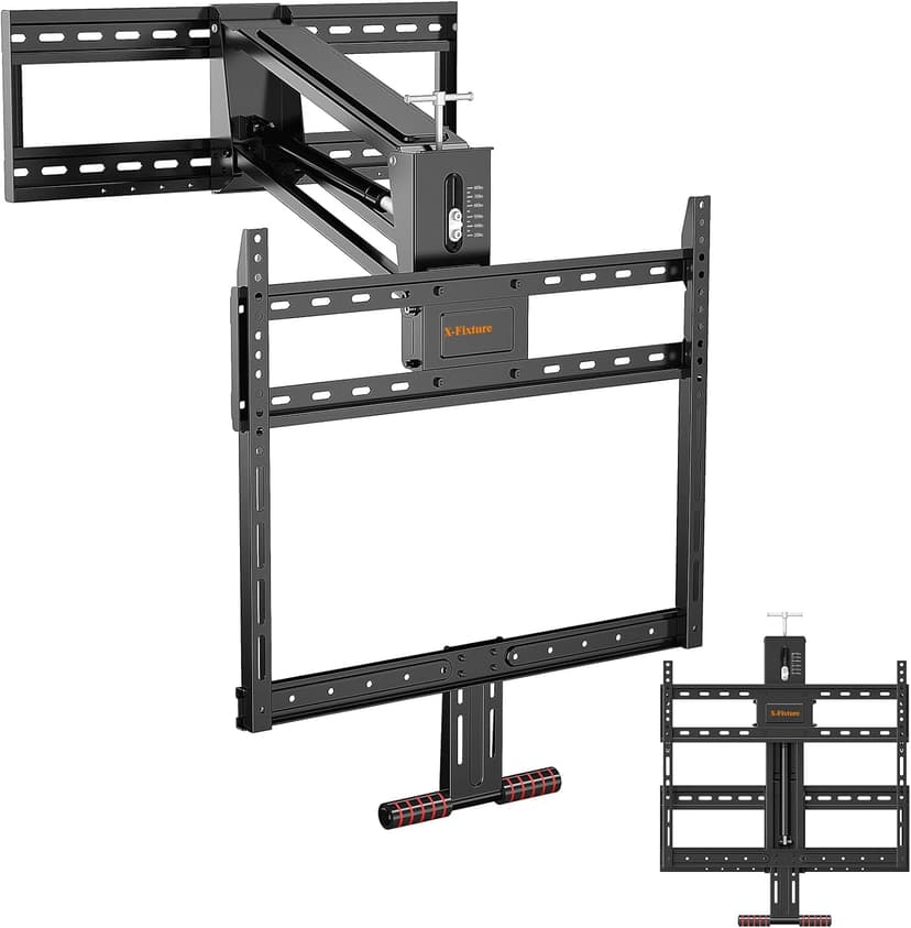 Fireplace Pull Down TV Mount Over Fireplace with Height Adjust for Most 43" - 80" TVs, Max VESA 600x400mm, up to 80lbs, Above Fireplaces TV Mount