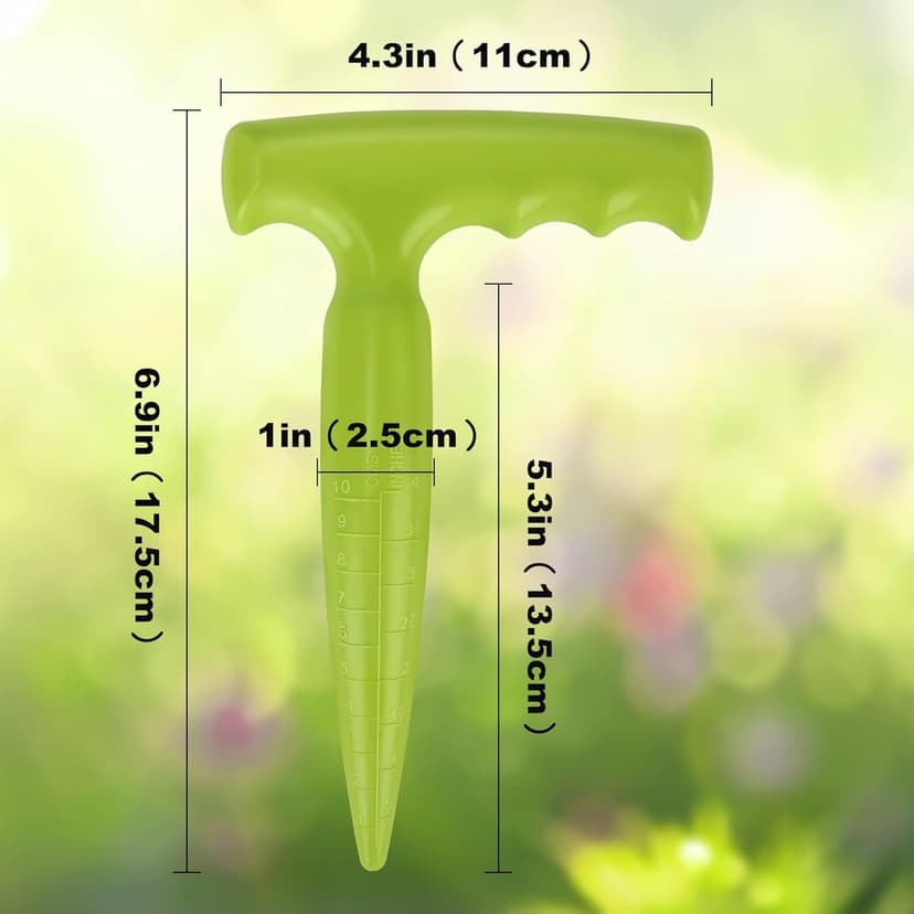 6.9 inch Bulb Planter Tool Plastic Sow Dibbler with Handle Garden Hand Dibber Garden Seed Tool for Sowing Seeds Planting Bulbs Digging (Light Green)