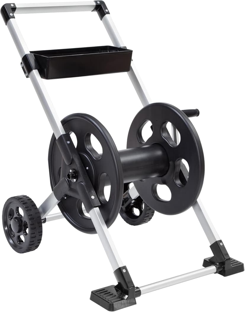 Liberty Garden 304 Explorer Two Wheel Hose Reel Cart, Aluminum, Holds 250-feet of 5/8" Hose