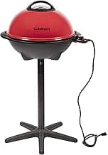 Cuisinart Indoor/Outdoor Electric Grill, 2-in-1 Portable BBQ with Non-Stick Cooking Surface, Electric Grill Outdoor with Adjustable Heat, Stand/Tabletop Options for Cookouts, Barbecues, Small Spaces
