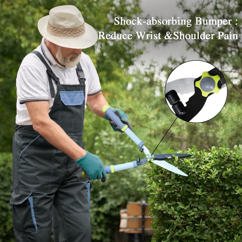 Garden Loppers Hedge Clippers, Updated 3PCS Garden Pruning Shears Combo Set, Branch Cutter with Compound Action, Chops Thick High Branch Ease, Professional Tree Trimmer Set Heavy Duty