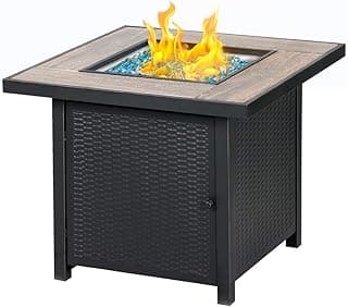BALI OUTDOORS 50000 BTU Propane Fire Pit for Outdoor, 30 in Fire Pit Table Outdoor, Square Firepits for Outside Backyard, Patio