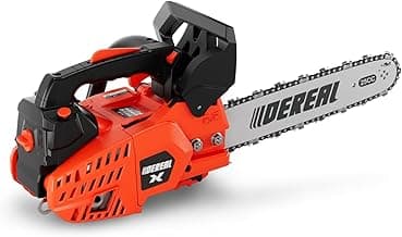 12 Inch Gas Chainsaw, 25.4CC 2-Stroke Top Handle Gas Powered Chainsaw Petrol Handheld Cordless Chain Saw for Tree Wood Cutting