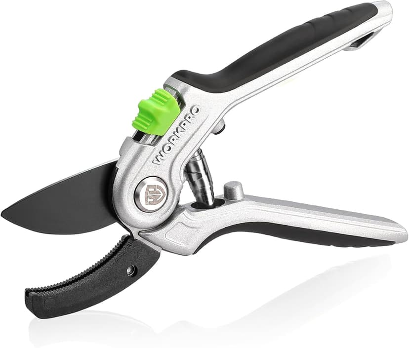 WORKPRO Garden Anvil Pruning Shears, 8" Garden Pruning Scissors Heavy Duty with Ergonomically Design Handle, Labor-Saving Garden Clippers Hand Tools for Thick Dry branches and Dead Plants