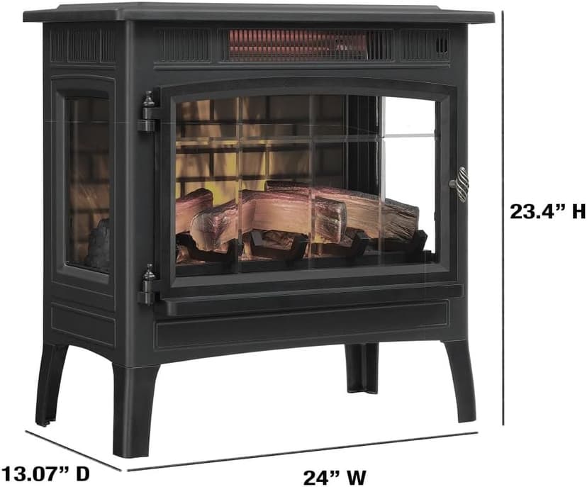 duraflame Freestanding Electric Fireplace Stove Heater with 3D Flame Effect for 1,000 Sq. Ft. Room, Navy