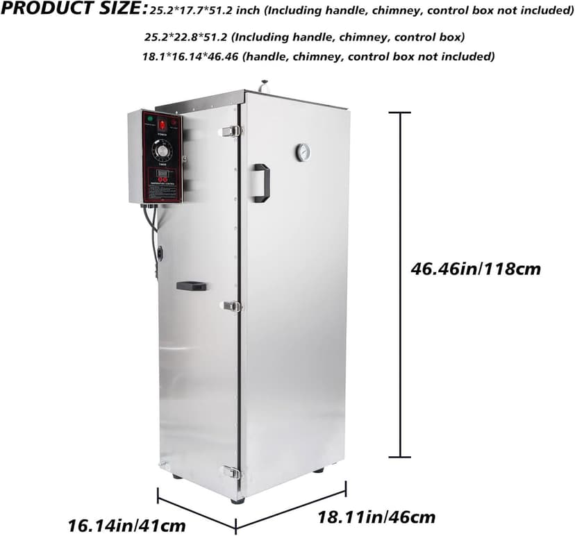 HAKKA Upgraded Commercial Vertical Electric Smoke Oven for BBQ Grill Outdoor Indoor Home Cooking Pastrami, Sausage, Bacon, Smoked Chicken, Smoked Pork (DSH-S50B)