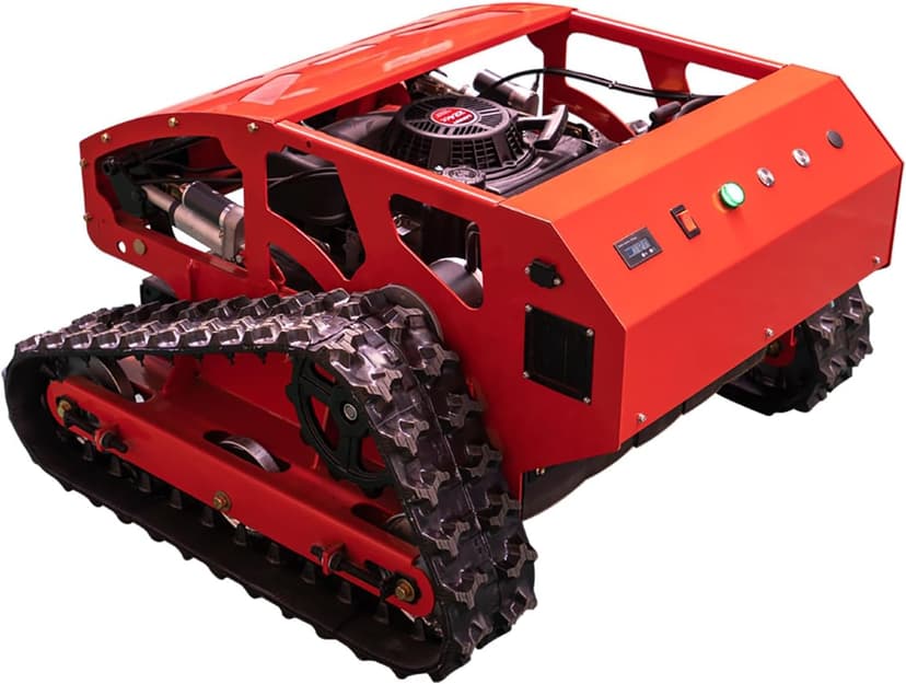 Lawn Mower, Remote Control Lawn Mower, Small Crawler Oil-Electric Hybrid Four-Wheel Drive Lawn Mowing and Weed Whacker, All Terrain Grass Cutter Yard Mower, 45° Climbing (SKD-224-55)