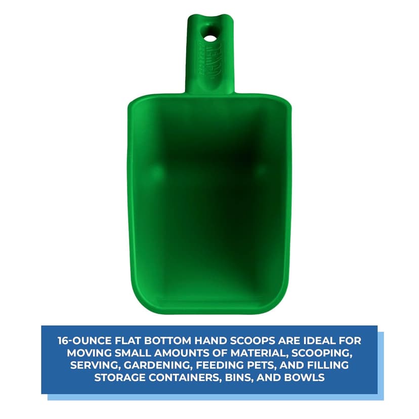 Vikan Remco 63002 Color-Coded Plastic Hand Scoop - BPA-Free Food-Safe Kitchen Utensils, Restaurant and Food Service Supplies, 16 oz, Green