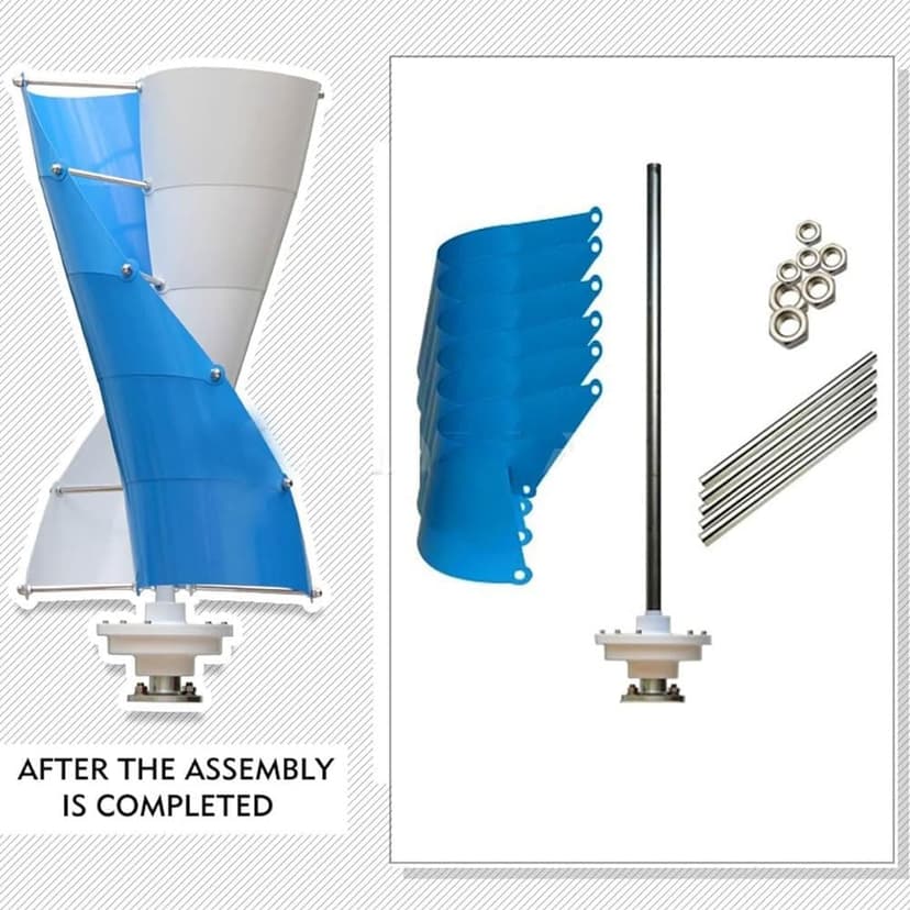 3000 Watt Wind Turbine Generator Kit, 3KW Windmill Generator, 24V 48V 96V 120V Free Energy Generator, Vertical Axis Wind Generator for Home Use(48V)