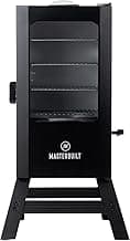 Masterbuilt® 30-inch Digital Electric Vertical BBQ Smoker with Leg Kit, Side Wood Chip Loader and 710 Cooking Square Inches in Black, Model MB20070421