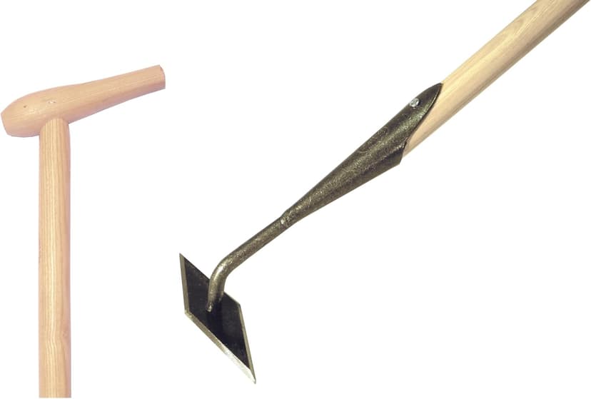DeWit Diamond Hoe with P-Grip Handle-Long Handle Garden Hoe with Forged Steel Diamond Head – 4 Sharp Edges – Weed Without Bending – Push & Pull Action