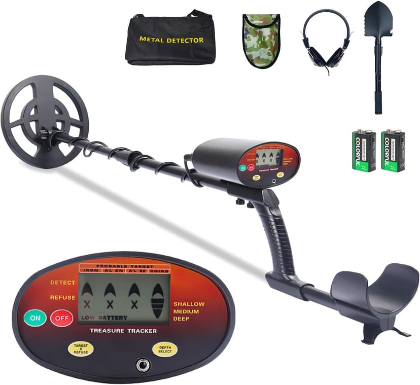 Metal Detector for Kids Professional - Adjustable Height, Pinpoint Metal Detectors with Waterproof Search Coil, Higher Accuracy Metal Detector Gold and Silver, Beach Hunting, Treasure Hunting (Orange)