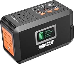 HOWEASY Portable Power Station, 88Wh Solar Generator, Lithium Battery Power with 110V AC 150W Peak Socket/DC/USB/LED Light for Outdoor Camping Trip Hunting Emergency（Solar Panel Not Included）