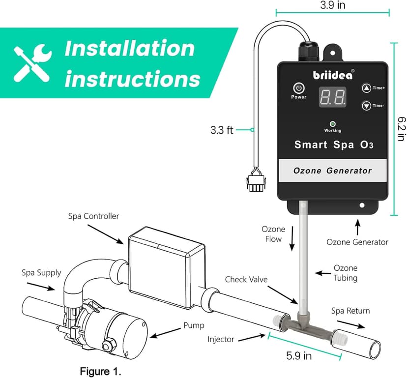 Briidea Ozone Generators, Compatible with Watkins Freshwater III Ozone System 72602, Hot Spring Spas & Hot Tub, Tiger River, Limelight Spa Models 1995 to Current