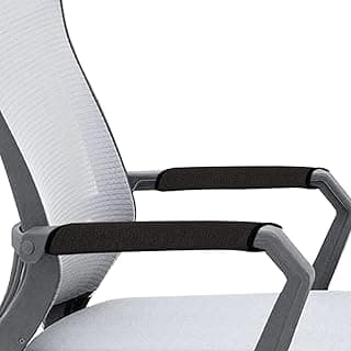 Ntomtuex Linen Office Chair Arm Covers Computer Chair Armrest Pads Covers Adjustable Desk Chair Arm Wheelchair Armrest Protector, Set of 2, Black