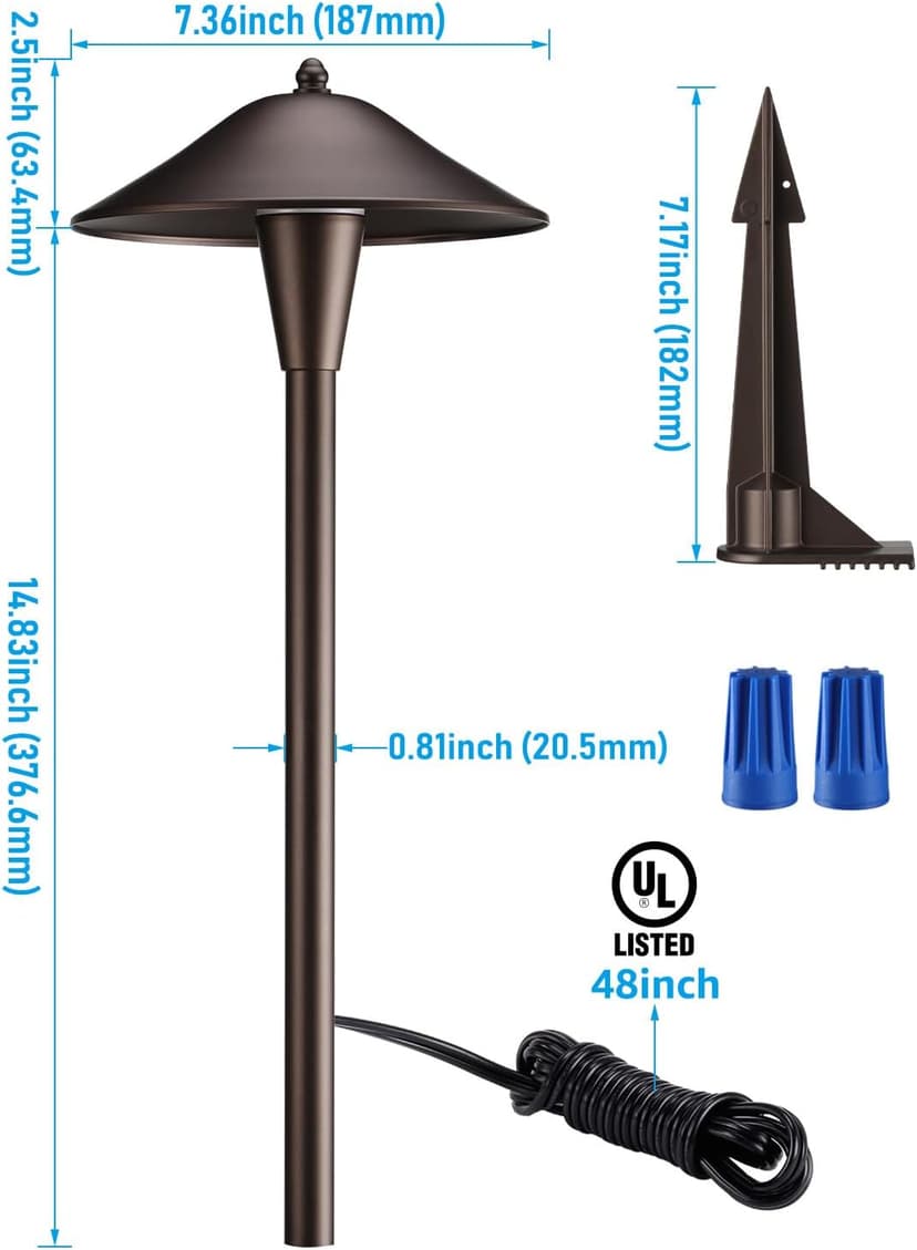 LEONLITE Low Voltage Pathway Lights, 200LM Smart LED Landscape Path Light, Adjustable Warm White&RGB, Dimmable, 5W Color Changing Landscape Lighting Waterproof, Oil Rubbed Bronze, Pack of 6