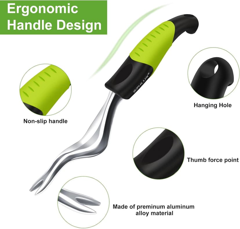 SZHLUX Hand Weeder Tool, Premium Weed Puller Tool for Garden, Gardening Hand Tool with Ergonomic Handle (Green)