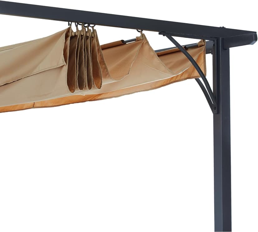 ABCCANOPY Patio Pergola 11x11 - Outdoor Sun Shade Canopy with Retractable Roof for Garden Porch Backyard (Gray)