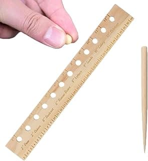 Multi-Functional Planting Square Ruler with Holes and Plant Dibber,Garden Seeding Template,Seed Planter Wood Tool for Precise Spacing (1)