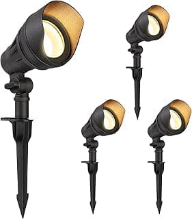 DEWENWILS LED Low Voltage Landscape Lights, 14W 540LM 3000K 12V Aluminum Outdoor Spotlight, IP65 Waterproof Landscape Lighting for Yard, Garden, House, Tree, Lawn, 4 Pack