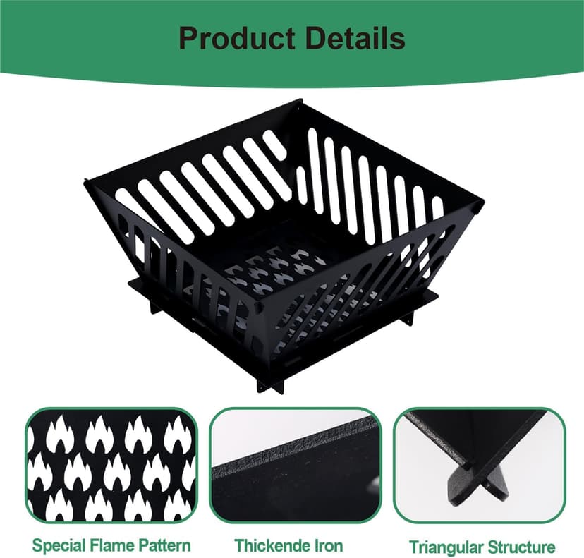 17 inch Portable Fire Pit for Outside Collapsible Plug Fire Pit Suitable for Camping, Picnics, Courtyards, Garden Bonfires and Outdoor Firewood with Storage Bag