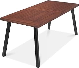 Best Choice Products 6-Person Indoor Outdoor Acacia Wood Dining Table, Picnic Table w/Powder-Coated Steel, 350 Pound Capacity Legs - Walnut Brown
