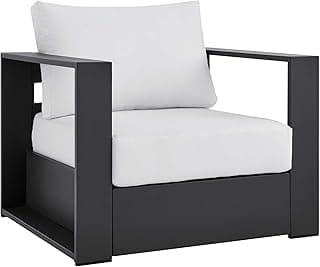 Modway Tahoe Aluminum Outdoor Patio Armchair in Gray White