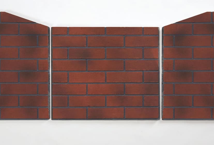 Vintage Red Ceramic Fiber Brick Panel for 450 Series Outdoor Fireplace Insert - Model FLB450-VR, Realistic Hand-Painted Design