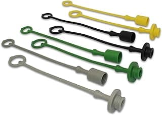 JD Sub Compact Tractor Hydraulic Coupler Male Dust Cap and Female Plug Cover Set (Green, Yellow, Black, & Grey)