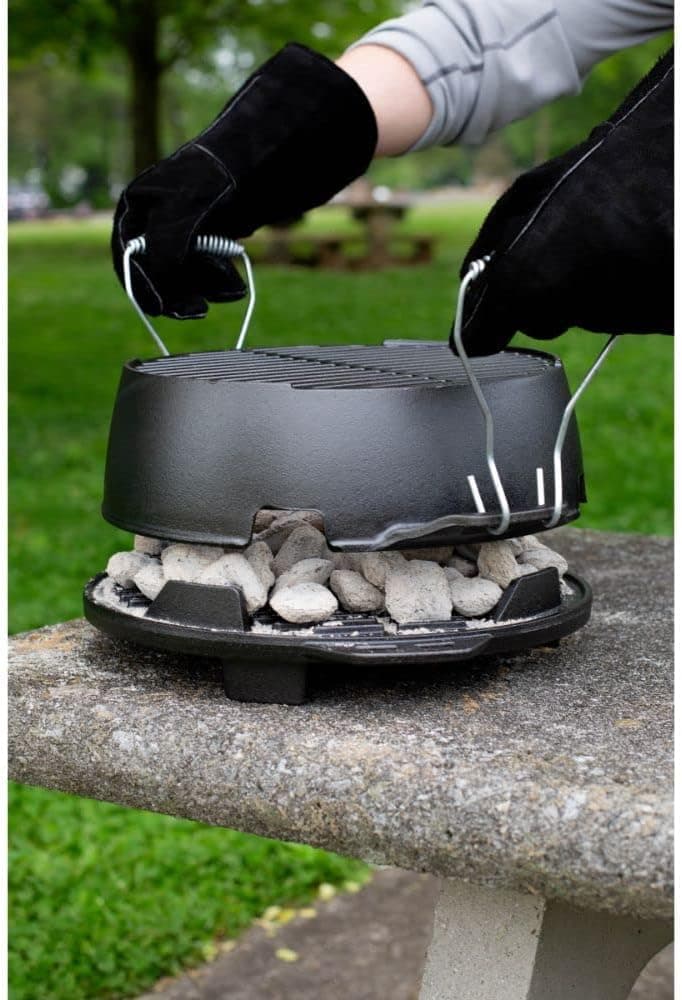 Lodge L12RG Portable Kickoff Grill, Cast Iron, 12-In. Round - Quantity 1