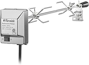 TURBRO Stainless Steel Rotisserie Kit for Gas Grills with A Cookbox up to 39’’ - Includes 4W Electric Motor, 34’’ - 45’’ × 5/16" Square Spit Rod, Meat Forks, Counterweight - for Outdoor BBQ