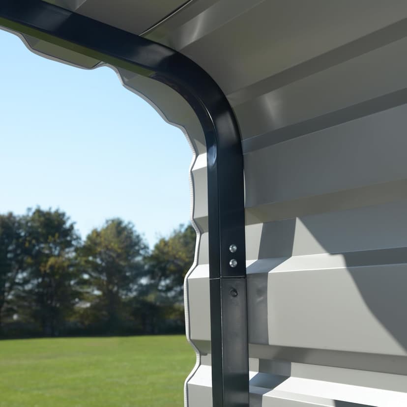 Arrow 10x15x9 3 Sided Carport Charcoal