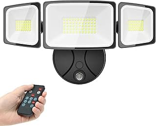Onforu Dusk to Dawn Outdoor Lighting,60W Security Lights with Remote,6000LM Flood Lights Outdoor Wired,IP65 Waterproof Lights Fixture,2Modes 3 Adjustable Heads Photocell Light for Garage Patio Yard