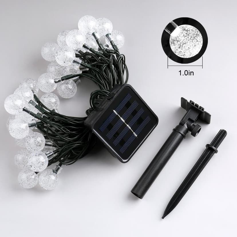 Toodour Solar String Lights Outdoor, 56ft 100 LED Globe String Lights with 8 Modes, Waterproof Solar Powered Patio Lights for Garden, Lawn, Gazebo, Porch, Yard, Wedding, Party Decor - Cool White