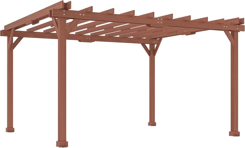 Outsunny 11' x 12.5' Outdoor Pergola, Wood Pergola Gazebo Grape Trellis with Stable Structure for Climbing Plant Support, Patio, Deck, Backyard, Lawn