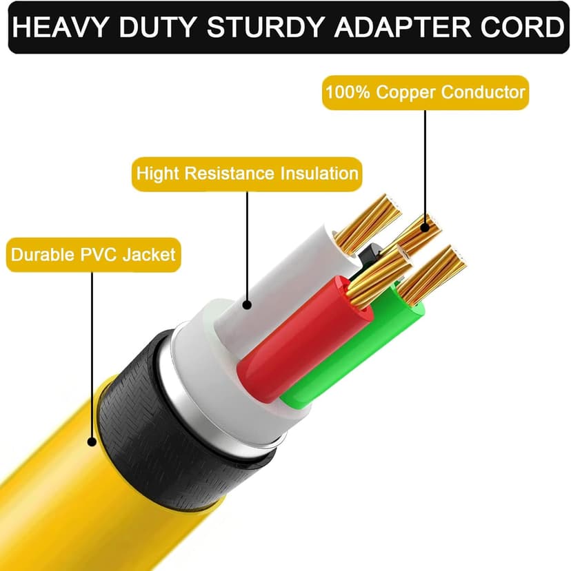 Welder Adapter Cord,NEMA 14-50P Male to 6-50R Female,RV Plug 50 Amp 4 Prong to 3 Prong Welder Plug Adapter,50 Amp 220V Electrical Welding Power Adaptor,50A Heavy Duty STW 8 AWG, 12500 Watt