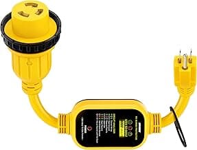 Kohree 30 Amp to 110V RV Adapter with Surge Protection, 8000 Joules 15 Amp to 30 Amp RV Power Adapter 21'' with Twist Lock, Circuit Analyzer w/LED Indicators, for Camper Travel Trailer