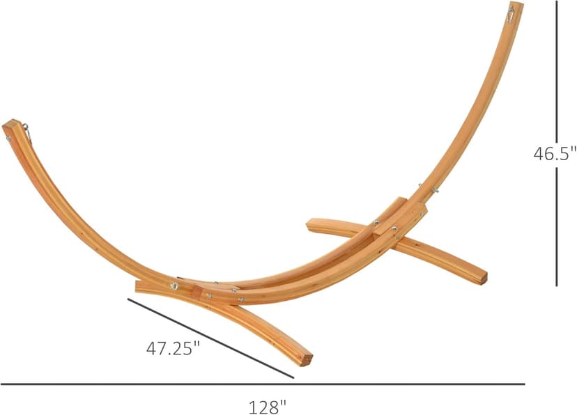 Outsunny 10.6' Wooden Hammock Stand Universal Garden Picnic Camp Accessories, 264lbs, Natural