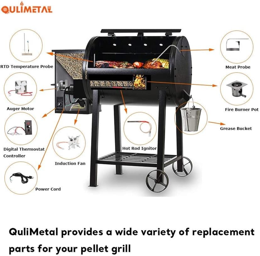 QuliMetal Induction Fan Kit Replacement for Traeger, Pit Boss, Camp Chef, and Sam's Club Pellet Grills – Heavy Duty Combustion Fan for Traeger KIT0019, 110V PA66