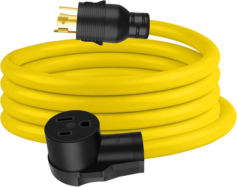 10 FT NEMA L14-30P to 6-50R Yellow Extension Cord, 3 Prong to 4 Prong Welder Plug Adapter, Generator Locking Plug Connector to Welding 10AWG 30Amp.