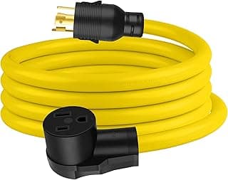 10 FT NEMA L14-30P to 6-50R Yellow Extension Cord, 3 Prong to 4 Prong Welder Plug Adapter, Generator Locking Plug Connector to Welding 10AWG 30Amp.