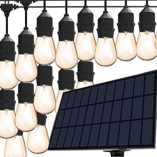 VIVII Solar String Lights, 44 Ft Solar String Light with 15 Waterproof LED Bulbs - Heavy Duty Outdoor Lights for Garden, Yard, and Deck in Warm White